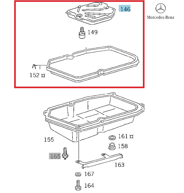 Kit de filtro de transmisión automática para 81-96 Mercedes W201, W124, W126, W123, W107 Foto 4 de 4