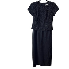 Vintage Jessica Howard black sparkle top dress