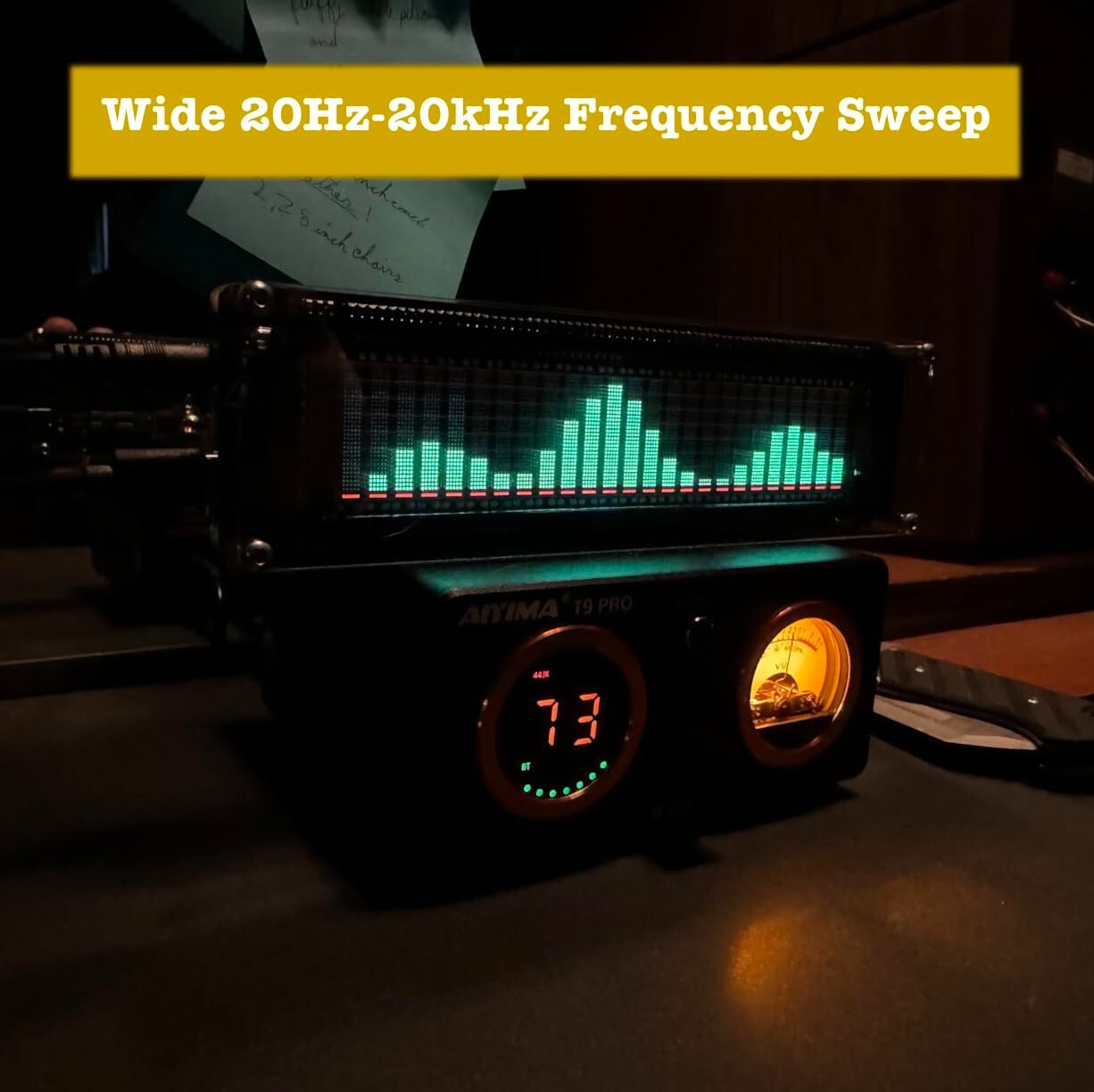 AK2515 Pro Audio Spectrum Analyzer, VFD Display Music Sound Visualizer 3.5mm AUX