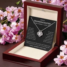 To My Bonus Granddaughter Necklace Gift, Bonus Granddaughter Jewelry Present