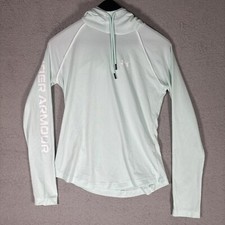 Under Armour Pullover Lightweight Hoodie Women s Size XS Loose Teal Logo