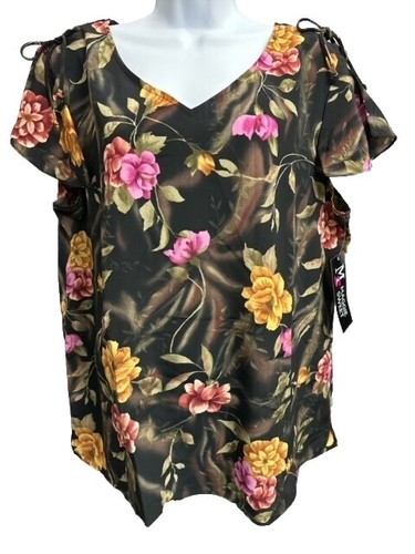 Haut Sweet Pea Stacy Frati FLOWERETTE – Taille M – Manches Courtes – Col Arrondi – Neuf Avec étiquettes (NWT)