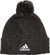 Adidas Beanie Hat Recon 3 Ballie Mens Lined Cuffed Pom Knit Cap Black Gray