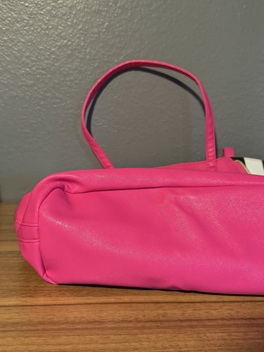 Juicy Couture Women's Pink Black White Stripe Shoulder Tote Bag Faux Leather NWT - Picture 14 of 15