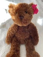 FAO Schwarz Teddy Bear Pink Bow Stuffed Plush Toys R Us 2012 18 Brown Vtg