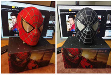 Handmade 1:1 Spiderman Tobey Maguire Hood Mask 3D Headwear Adult Wearable Mask  