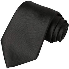 63'' XL Tie Mens Extra Long Solid Satin Necktie For Big And Tall Men Black