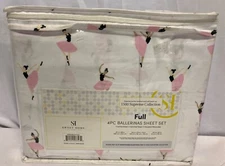 SWEET HOME COLLECTION  4pc 1500 Supreme Collection, BALLERINAS Sheet Set, Full
