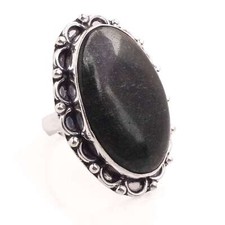 Green Aventurine Gemstone Silver Plated Handmade Adjustable Ring Jewelry R-1046
