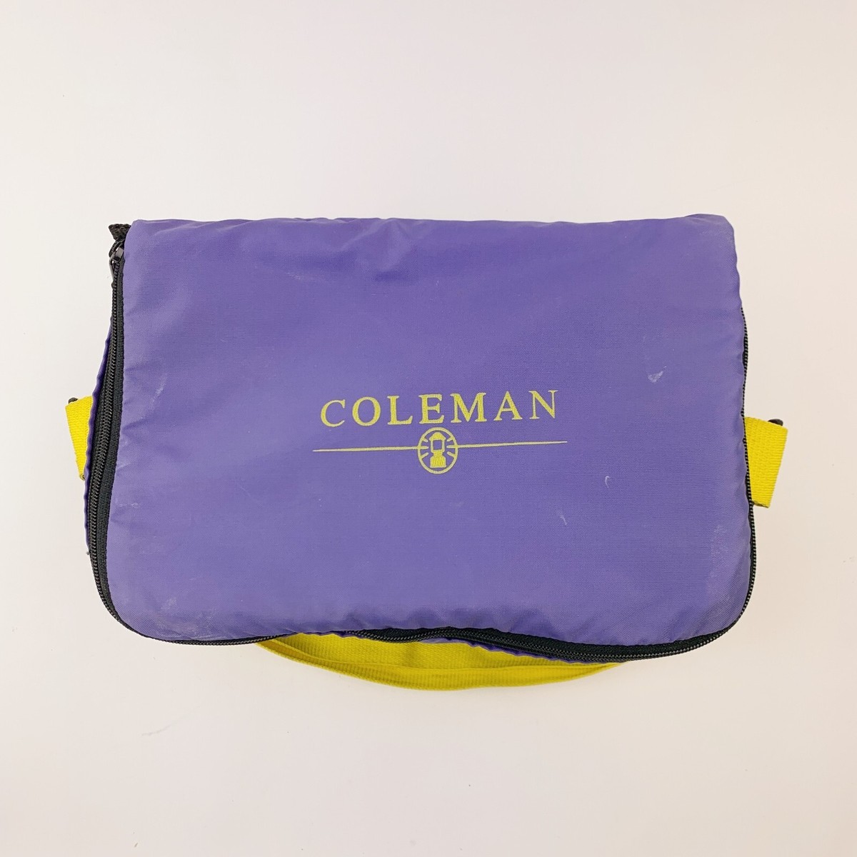 ひ*ん様 Coleman335 ヴィンテージ Vintage Coleman Purple Yellow Insulated Soft Sided Zipper Lunch