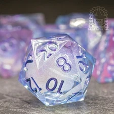 Sage's Dancing Souls Liquid Core Sharp Edge Resin Dice Set | Dnd Dice RPG Dice