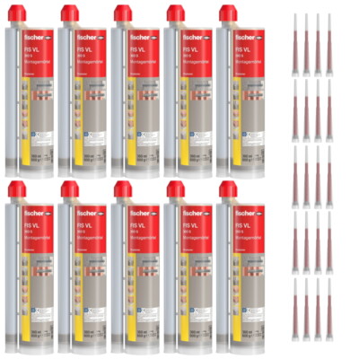 Fischer Montagemörtel FIS VL 360 S  - 10 Stück inkl. 20x Statikmischer - 519556