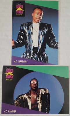 VINTAGE 1991 M.C. HAMMER #124 #126 PROSET SUPER STARS MUSIC 2 CARD ROOKIE LOT