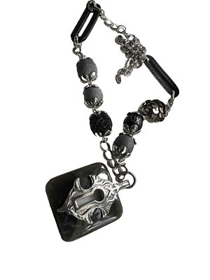 Silver armani exchange A/X  Keyhole Pendant necklace