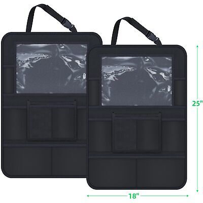 Backseat Organizer-Car Seat Organizer For Kids Car Kick Mat Seat Back Protector Back Seat Car Organizer Over The Seat Protector Back Of Driver Seat For Kid Snacks, Toys, Travel Accessories, 2 Pack