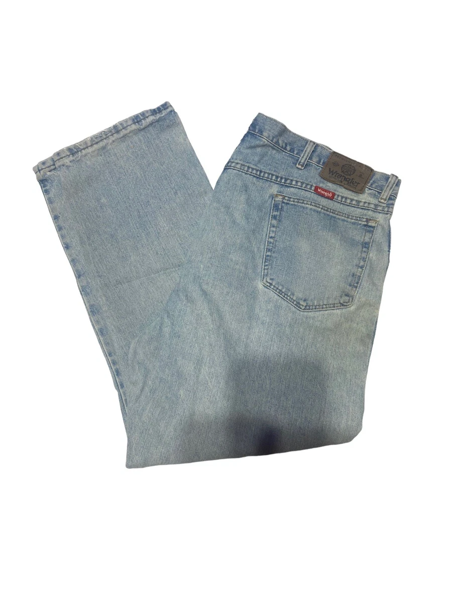 Wrangler Men s 42x28 Regular Fit Straight Leg Denim Blue Jeans
