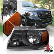 Left LH Driver Side Black Headlight Head Lamp Assembly for 04-08 F150/Mark LT