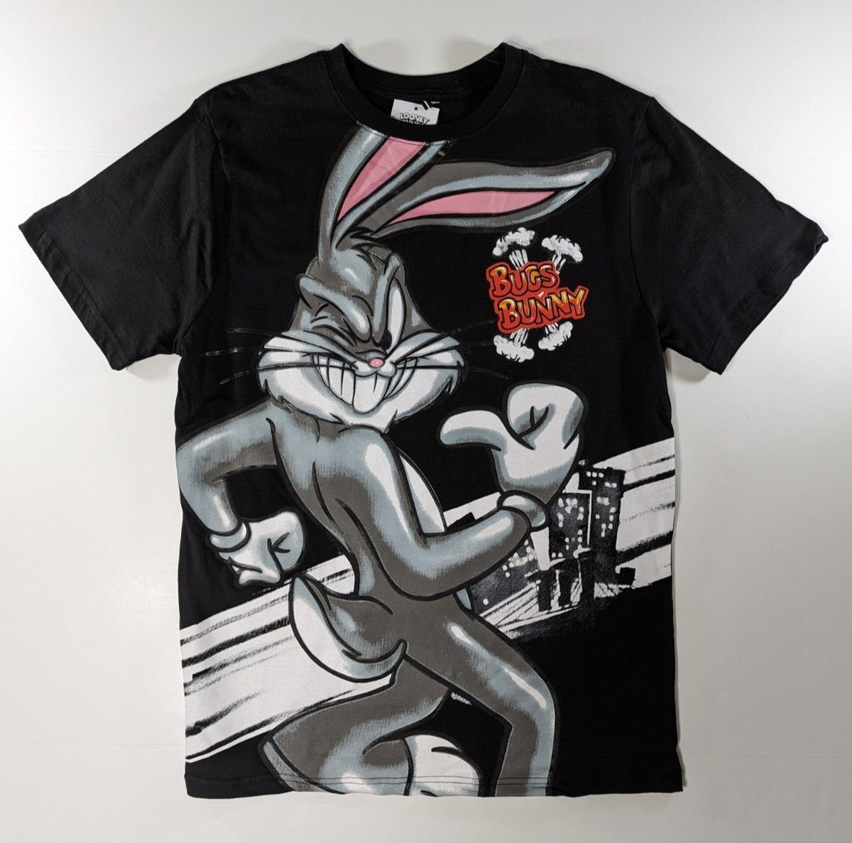 Looney Tunes Bugs Bunny Shirt Mens Large Black Graphic T-shirt Tee