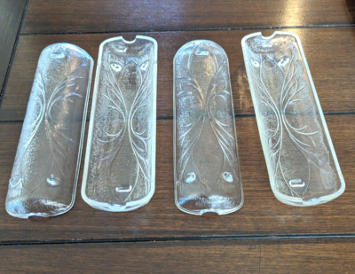 4 Indiana Glass Corn on the Cob Holders Footed Pebble Leaf  Glass Dishes Set 4