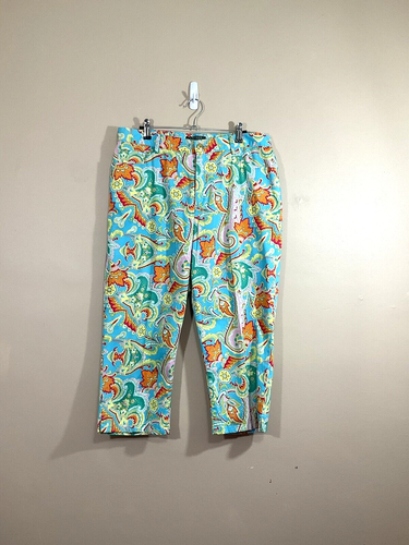 Coldwater Creek Paisley Print Capri Pants Plus Size 18W