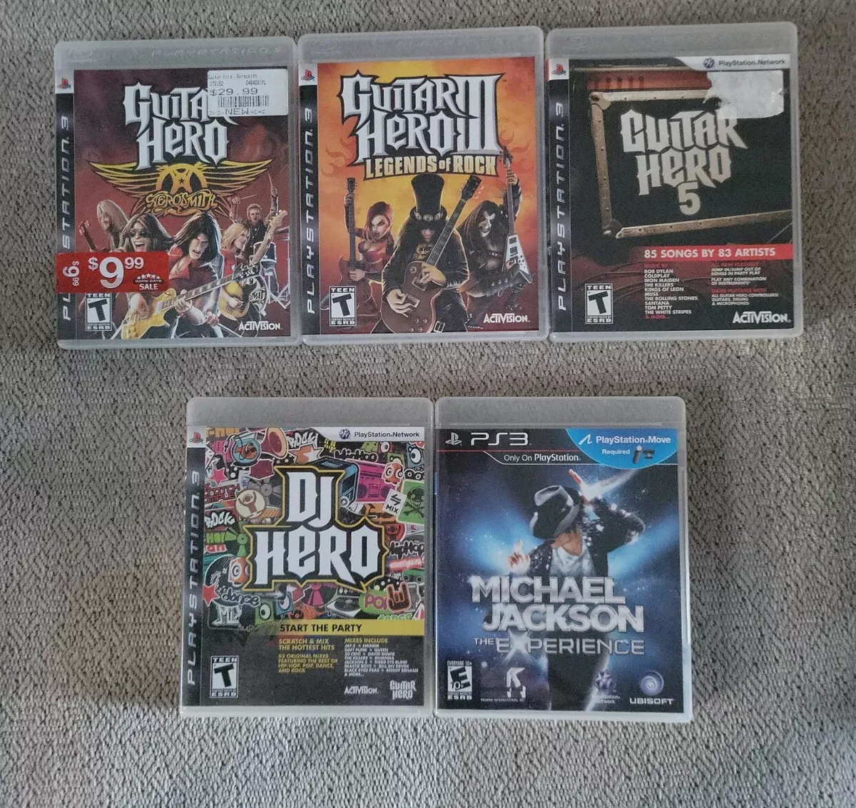 PS3 GUITAR HERO, GH 3, GH 5, DJ HERO and Michael Jackson the Experience