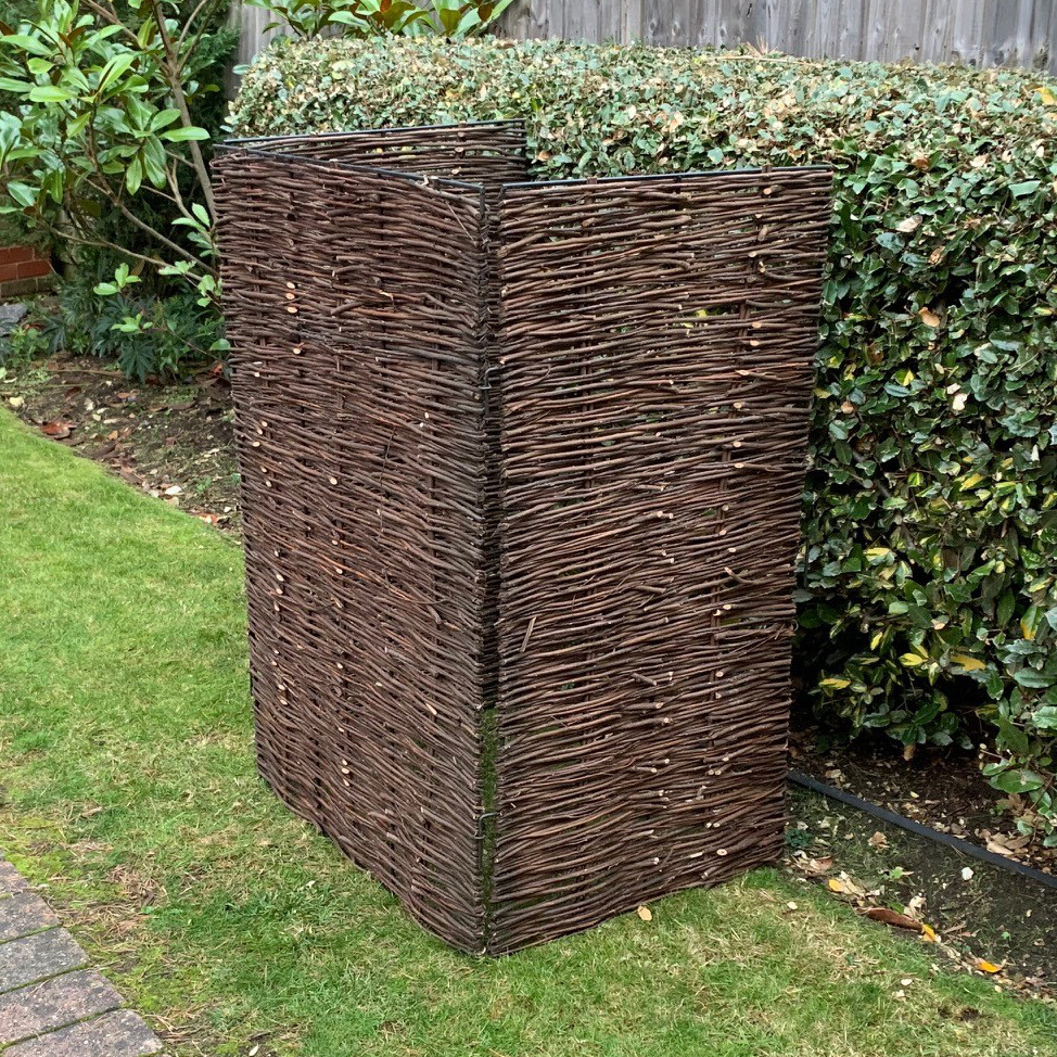 Garden Dustbin Wheelie Bin Store Storage Screen Tidy Hide Willow (Single)