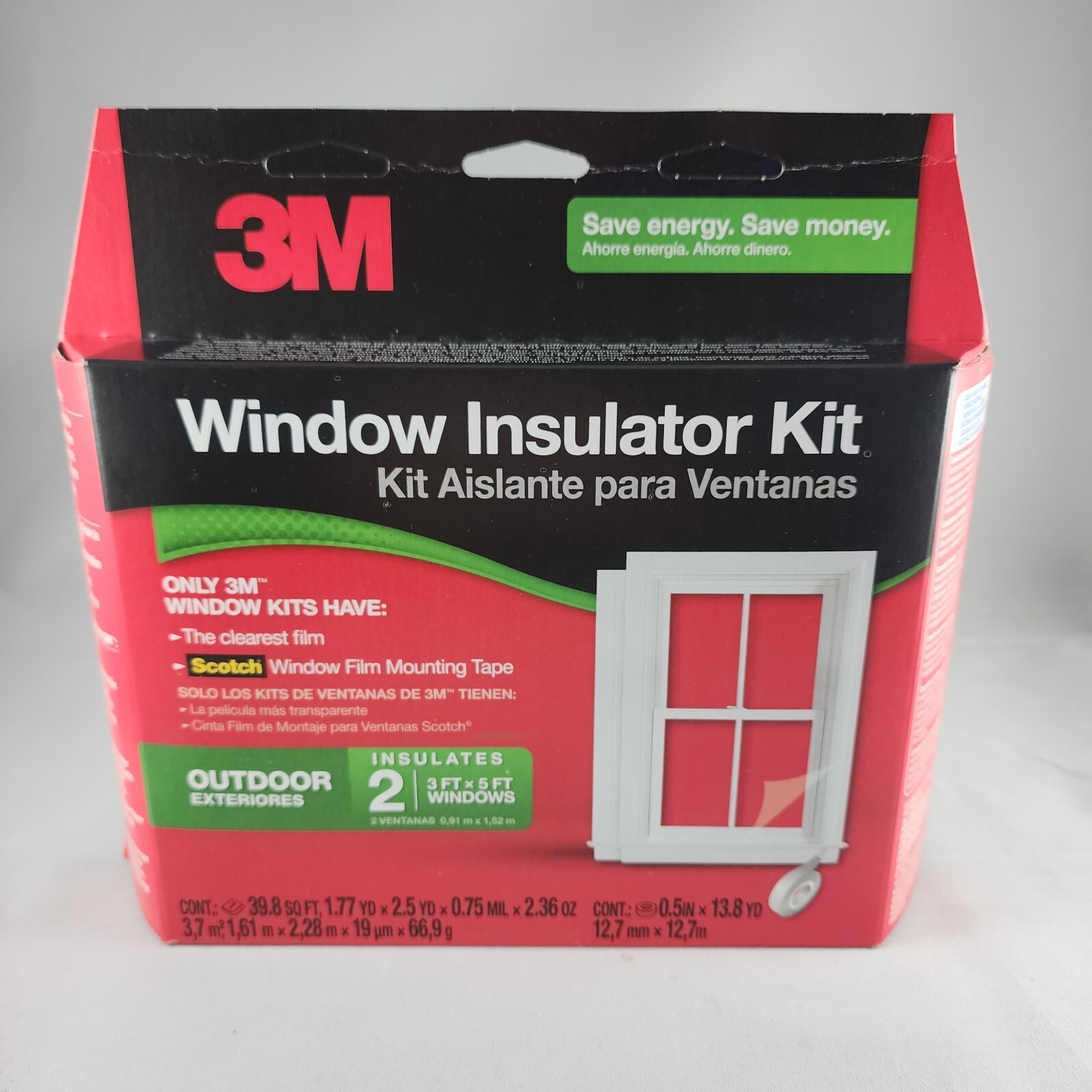 3M Clear Outdoor Window Film Insulator Kit 62 in. W x 84 in. L