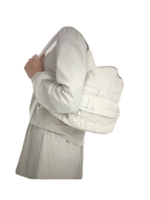 Generation Love Eden Tweed Backpack Cream Windowpane . NWT  display picture 2