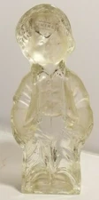 Viking Glass Little Boy Ice Sculpture Frosted&Clear Bookend Figurine Hand Made 