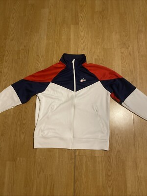 Mens Nike Heritage Woven Jacket Summit White Midnight Navy BV2625 121 
