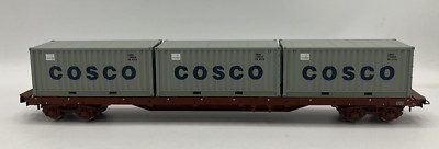 Rivarossi H0 Pritschenwagen RS DER F.S. MIT DREI COSCO ART 2168 CONTAINERN NEU