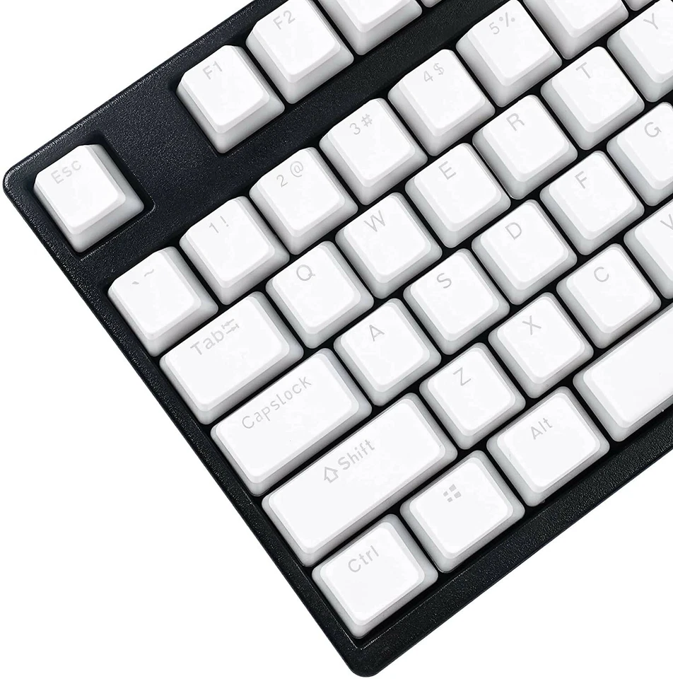 Tera Plastics OEM PBT Shinethrough Keycap Set, Blue Mods White Alphas  - Image 3 of 4