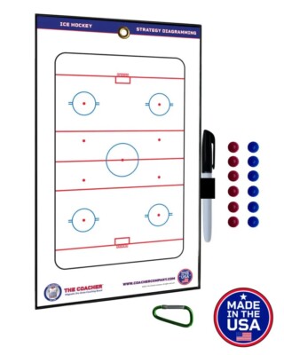Premium Coacher Magnetic Ice Hockey Dry Erase Coaching Clipboard ~ Coach Board