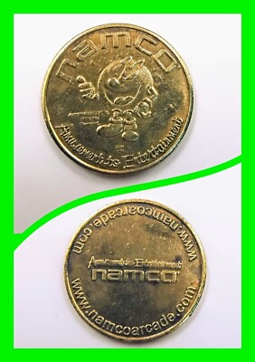 Vintage Namco Gold Pacman Arcade Token Coin Amusement Entertainment 