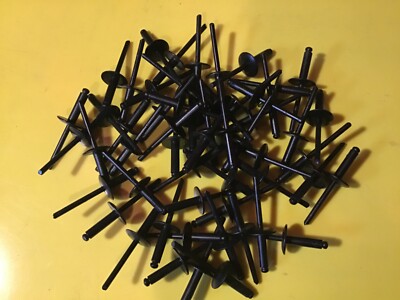 Aluminum Black Large Flange Rivets 3/16'' , 1/2-5/8 grip (500 pcs) AA 6-10