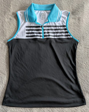 SLAZENGER Sleeveless Golf Polo Shirt Top Womens S Black Blue White