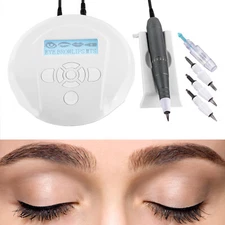 Permanent Makeup Machine Kits Tattoo Pen Gun Eyebrow Microblading with 5 Needles