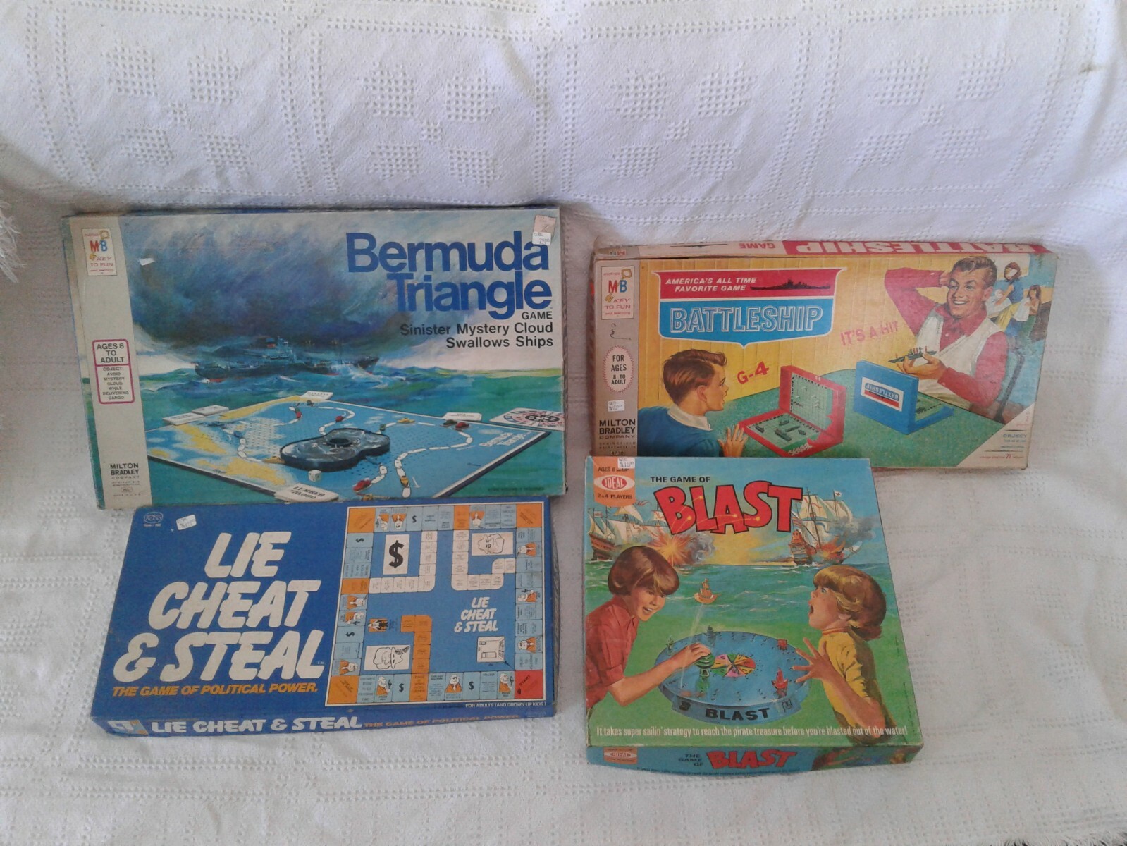 Lot of 4 Board Games Bermuda Triangle Lie Cheat & Steal Battleship Game Blast Lot of 4 Board Games Bermuda Triangle Lie Cheat & Steal Battleship Game Blast