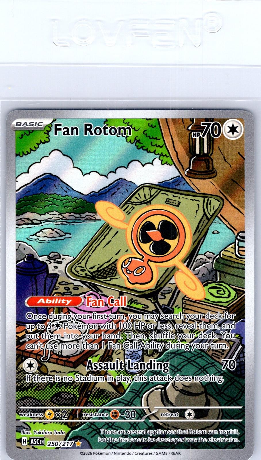 Fan Rotom 250/217 Illustration Rare Ascended Heroes Pokemon Holo Near Mint