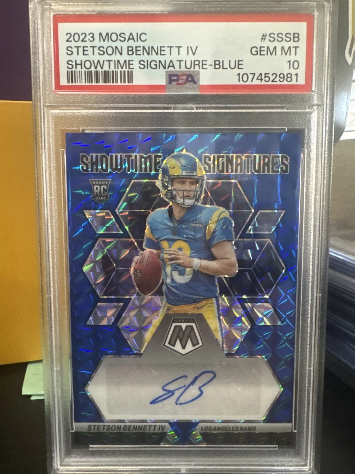 Stetson Bennett Panini Mosaic Showtime Signature #SSSB Blue