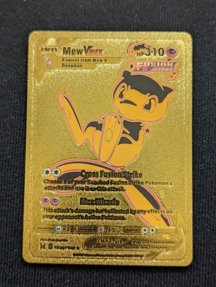 Mew VMAX HP310 Cross Fusion strike Gold Foil Fan Art Pokémon Card