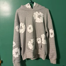 Denim Tears the Cotton Wreath Hoodie Grey, Size Large