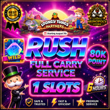 LOONEY TUNES PARTNERS MonopoLy Go Full Carry 80k Point 1SLOT Fast Service