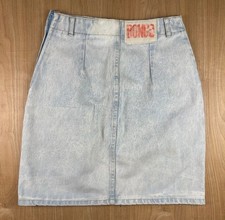 vintage 80s Bongo Jeans denim skirt 11 made in Usa acid wash New Wave prep