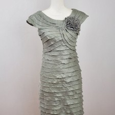 Adrianna Papell Metallic Tiered Dress