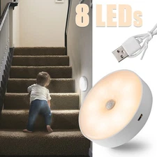 Motion Sensor LED Lights Wireless Night Light Rechargeable Cabinet Stair Lamp