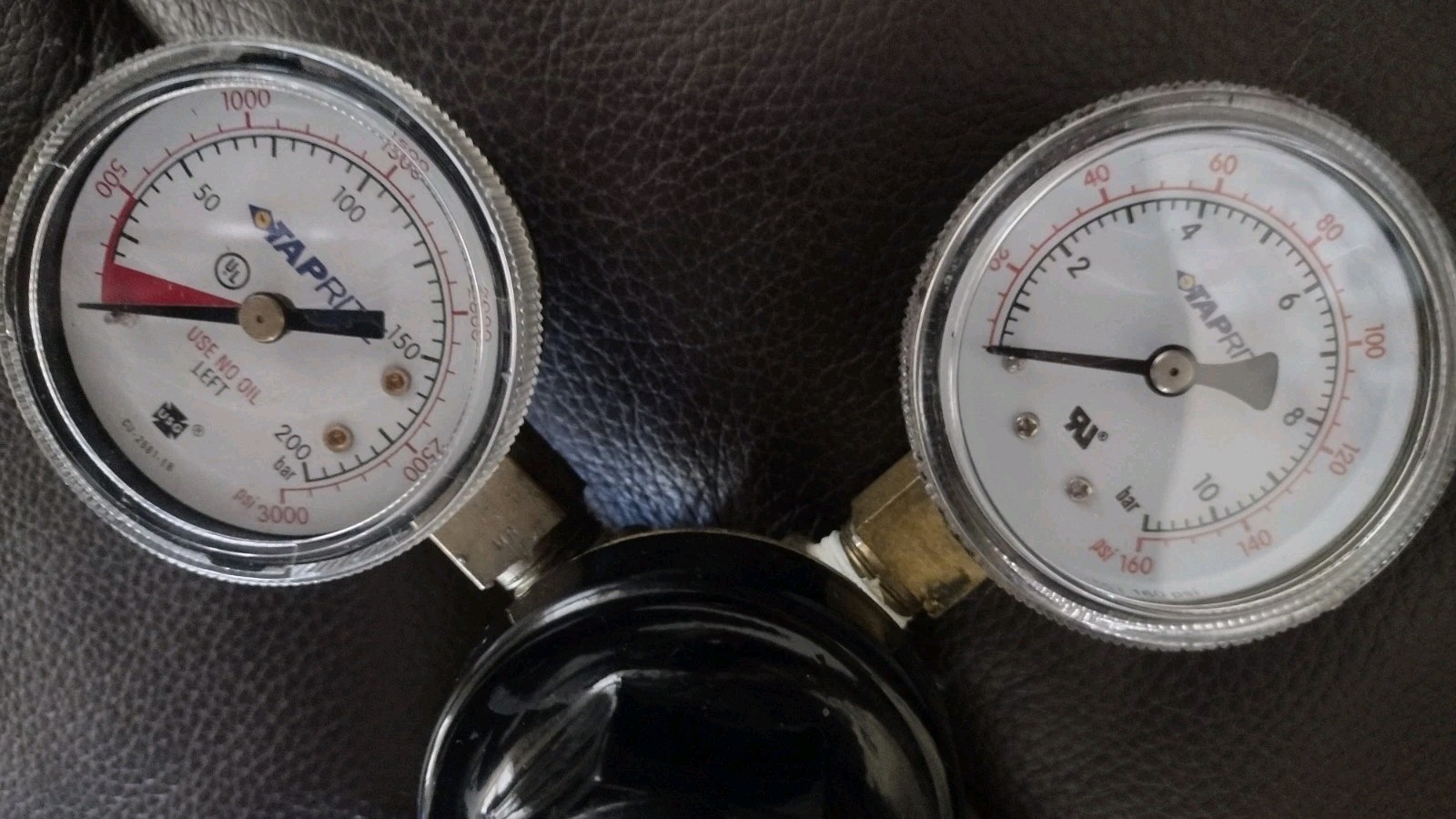 Taprite Dual Nitrogen/Co2 Regulator #3000 and #120 PSI Gauge High Pressure