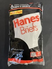 Vintage Hanes White Briefs Value Pack Cotton Men's Size 42 Underwear 1994 New
