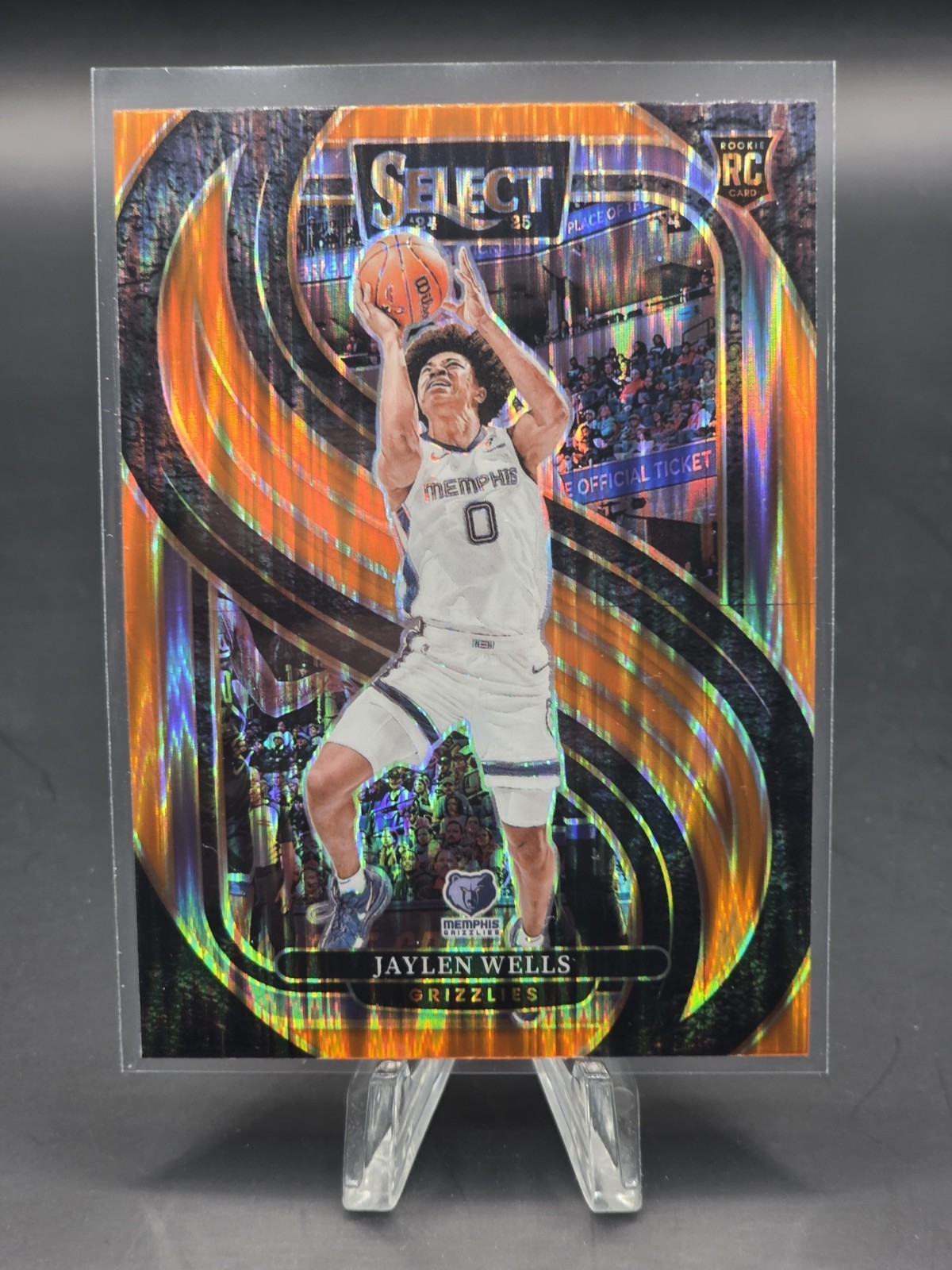 2024-25 Panini Select Premier Orange Flash Prizm RC Jaylen Wells ~Grizzlies