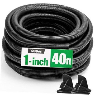 40 FT Wire Loom 1 Inch, Split Wire Loom Tubing Wire Conduit, 1'' x 40ft-Black